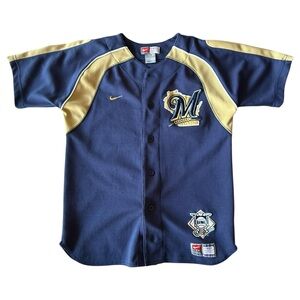 Vintage Nike Milwaukee Brewers Jersey, Youth Medium MLB